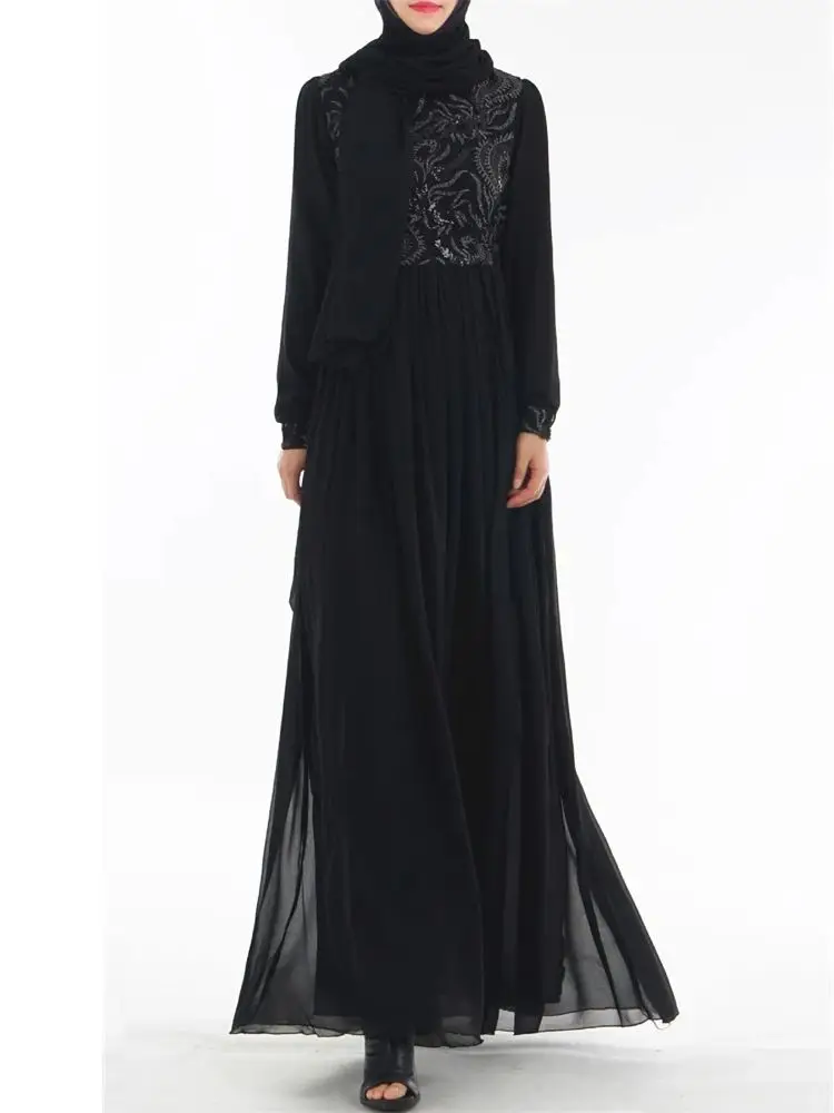 Ramadan Eid Black Abaya Damen Dubai Luxury Islam Muslim Dress For Women Kebaya Kaftan Robe Musulmane Caftan Marocain Femme