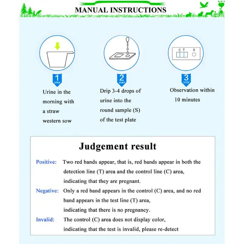 1/3/5Pcs Pig Pregnancy Test Strip Early Pregnant Detection Testing Tool Livestock Accessory Pig Pregnant Detection