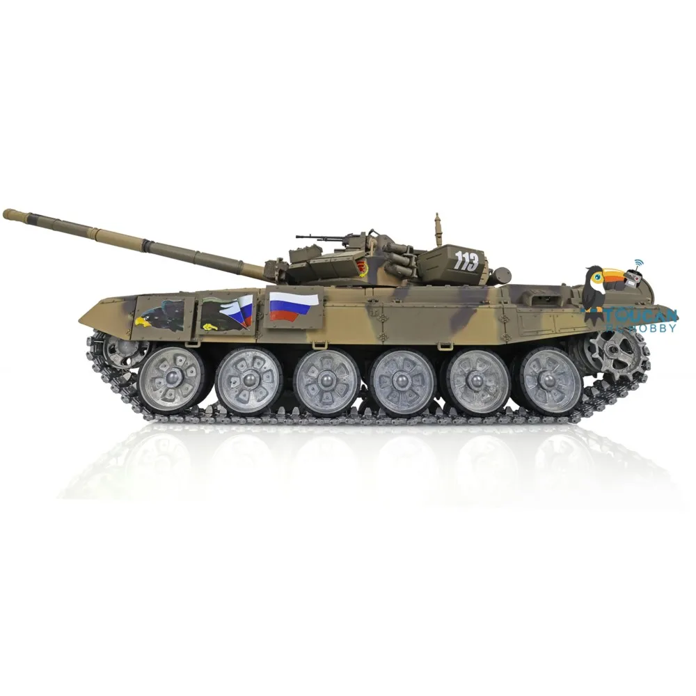 Vente américaine Henglong 1/16 7.0 personnalisé russie T90 RC Tank 3938 360 °   Pistes métalliques à tourelle