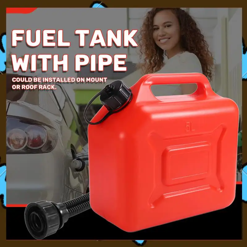 

Promotion! 5L Car Fuel Tank Can Spare Plastic Petrol Gas Container Anti-Static Fuel Carrier With Pipe For Car