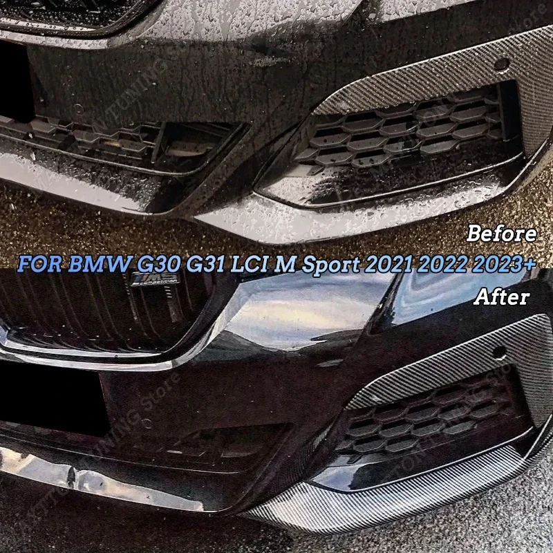 

For BMW 5 Series G30 G31 LCI M Sport 2Pcs Car Front Bumper Spolier Lip Splitter Gloss Black ABS Body Kit Tuning 2021 2022 2023+