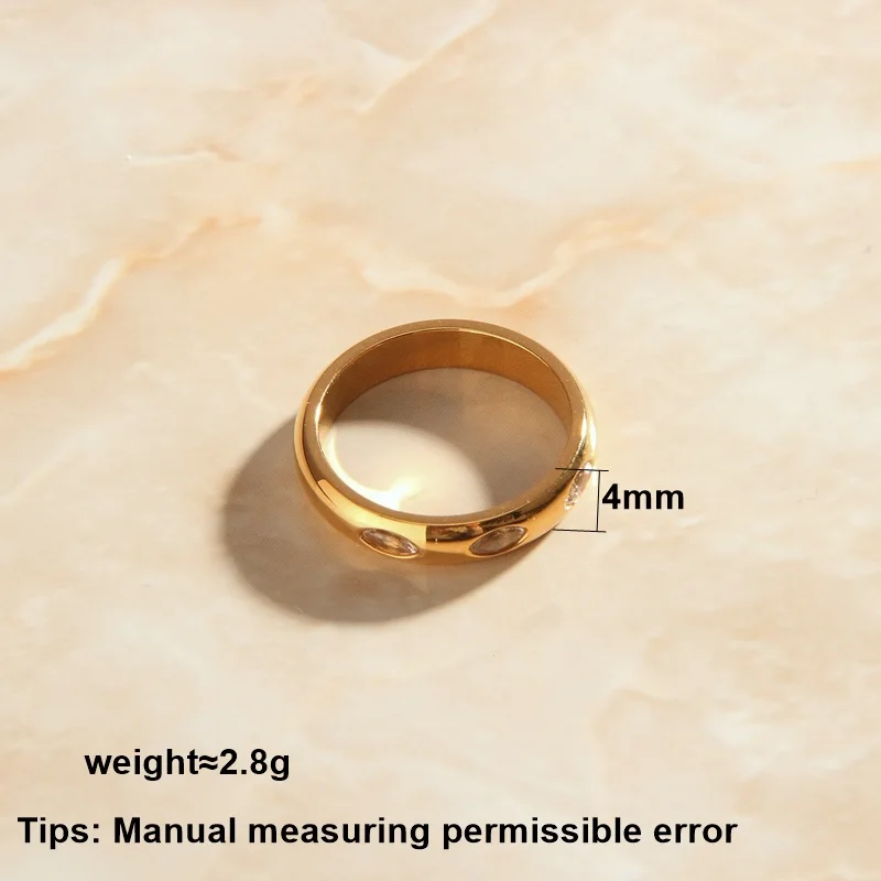 LESIEM 2023 Lovely Gold Plated size 6 7 8 Engagement rings for female Three Zircon Rings Jewelry on the neck accessories