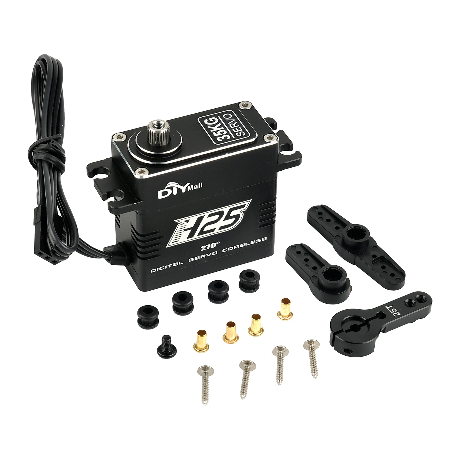 H25 25kg High Torque Digital Servo Stainless Steel Gear Coreless Motor Metal Case RC Steering Servo for RC Car Crawler Boat
