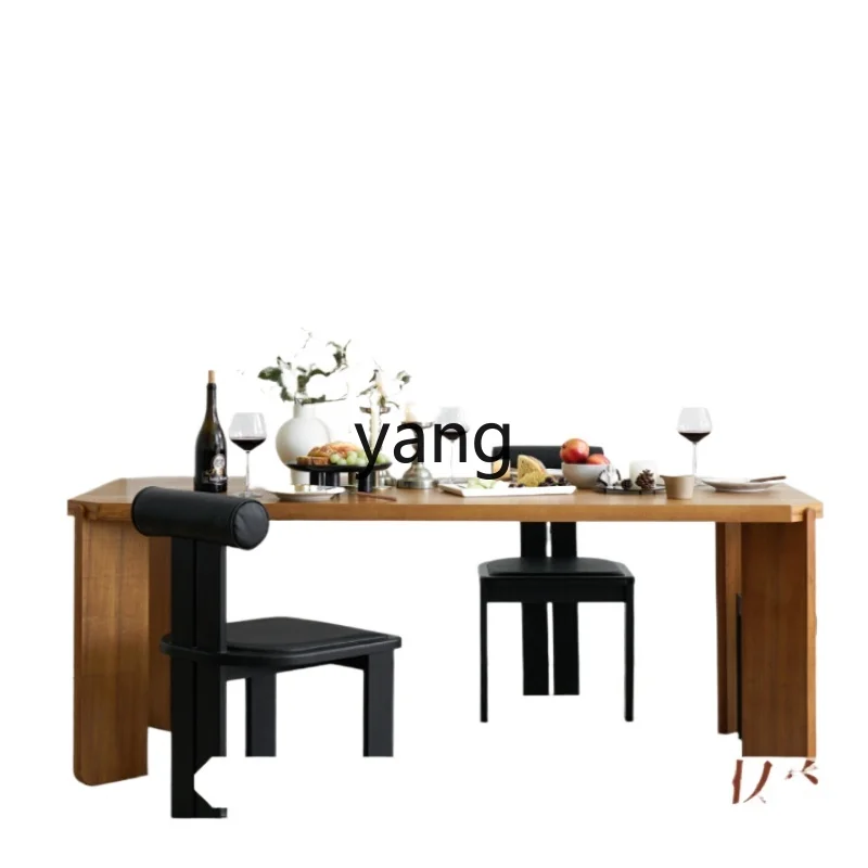 CX Household Rectangular Modern Simple Retro Solid Wood Mid-Ancient Dining Table