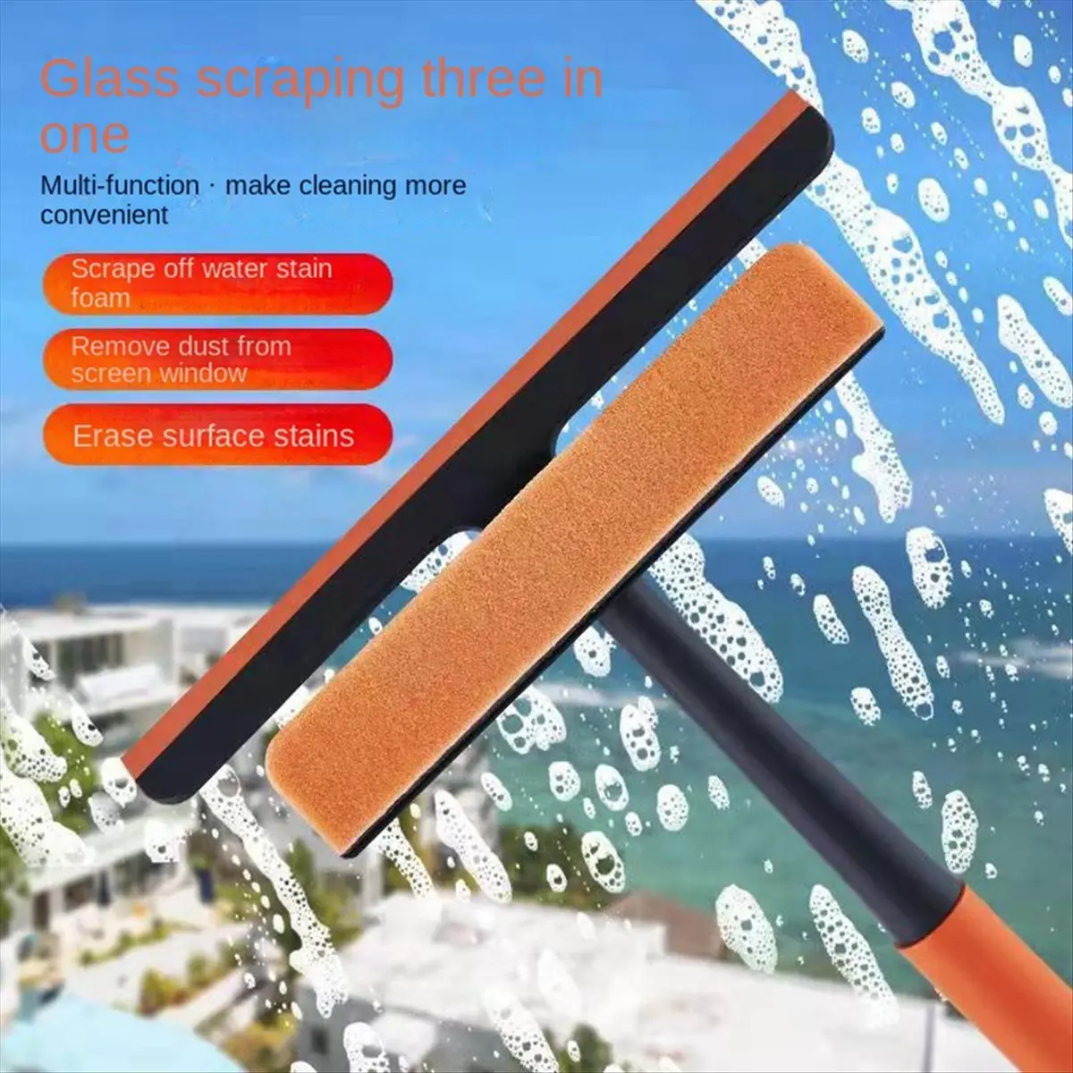 【Clearance Sale】Multi-Function Cleaning Brush,Window Cleaner Glass Scrub Scraping Three-In-One Window Wiper Tool