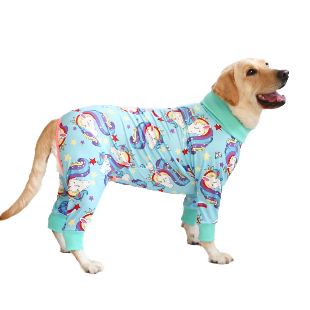 2024 New Dog Jumpsuit Prevent Shedding Hair Dog Onesie Surgery Recovery Suit Cute Unicorn Print Dog Clothes For Home And Outside