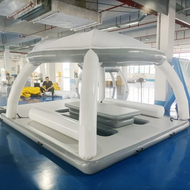 

Chinese factory Affordable and durable infla floating island, covered floating dock, floating hammock for water leisure