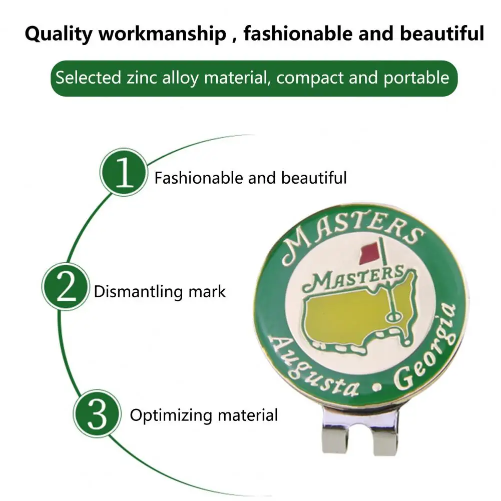 골프 마커 클립 훈련 보조기구, 녹슬지 않는 휴대용 마그네틱 아연 합금 골프 공 마커, 골프 액세서리, 1 세트