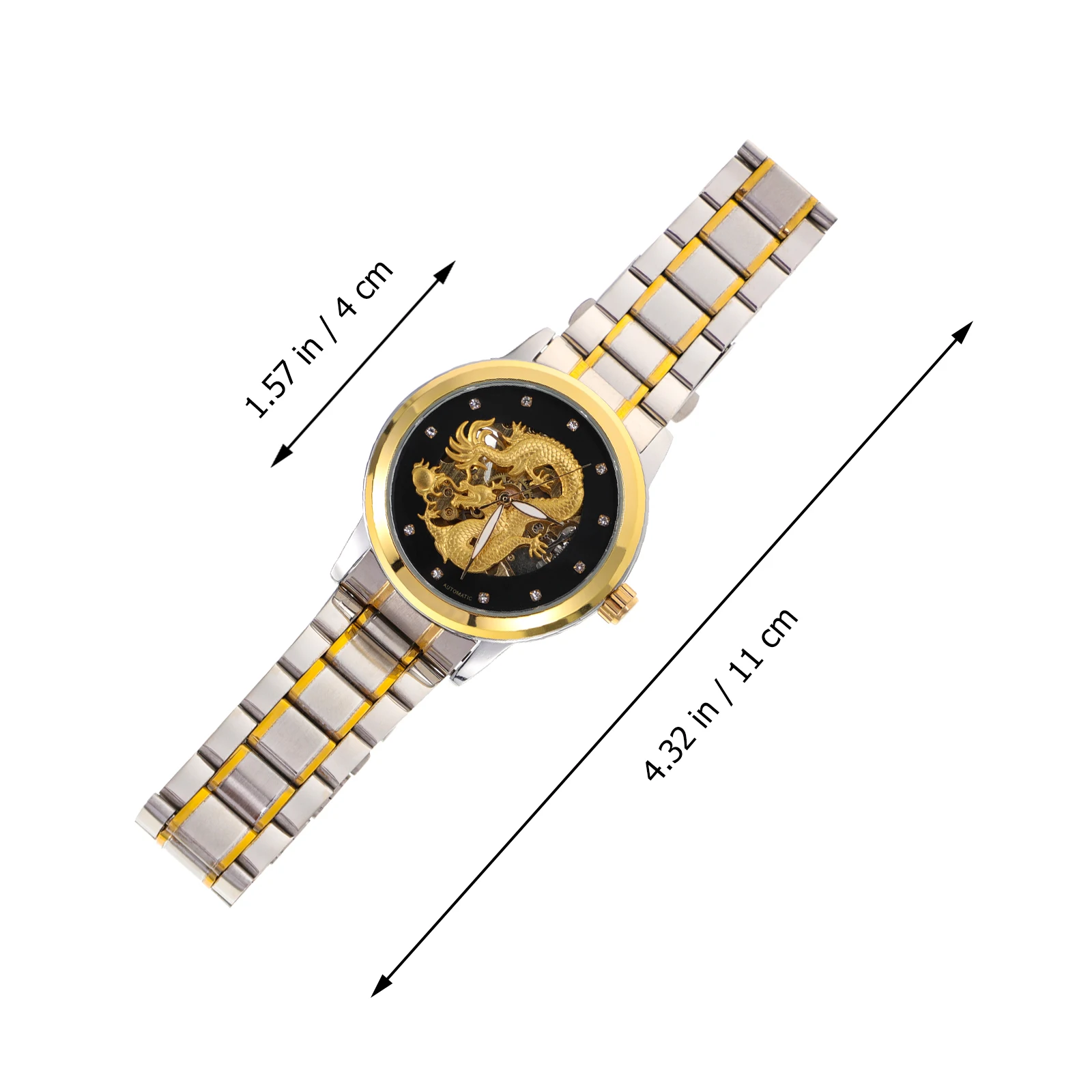 

Silver Waterproof Mechanical Watch Hollow Out Mens Sport Watches Full-automatic for
