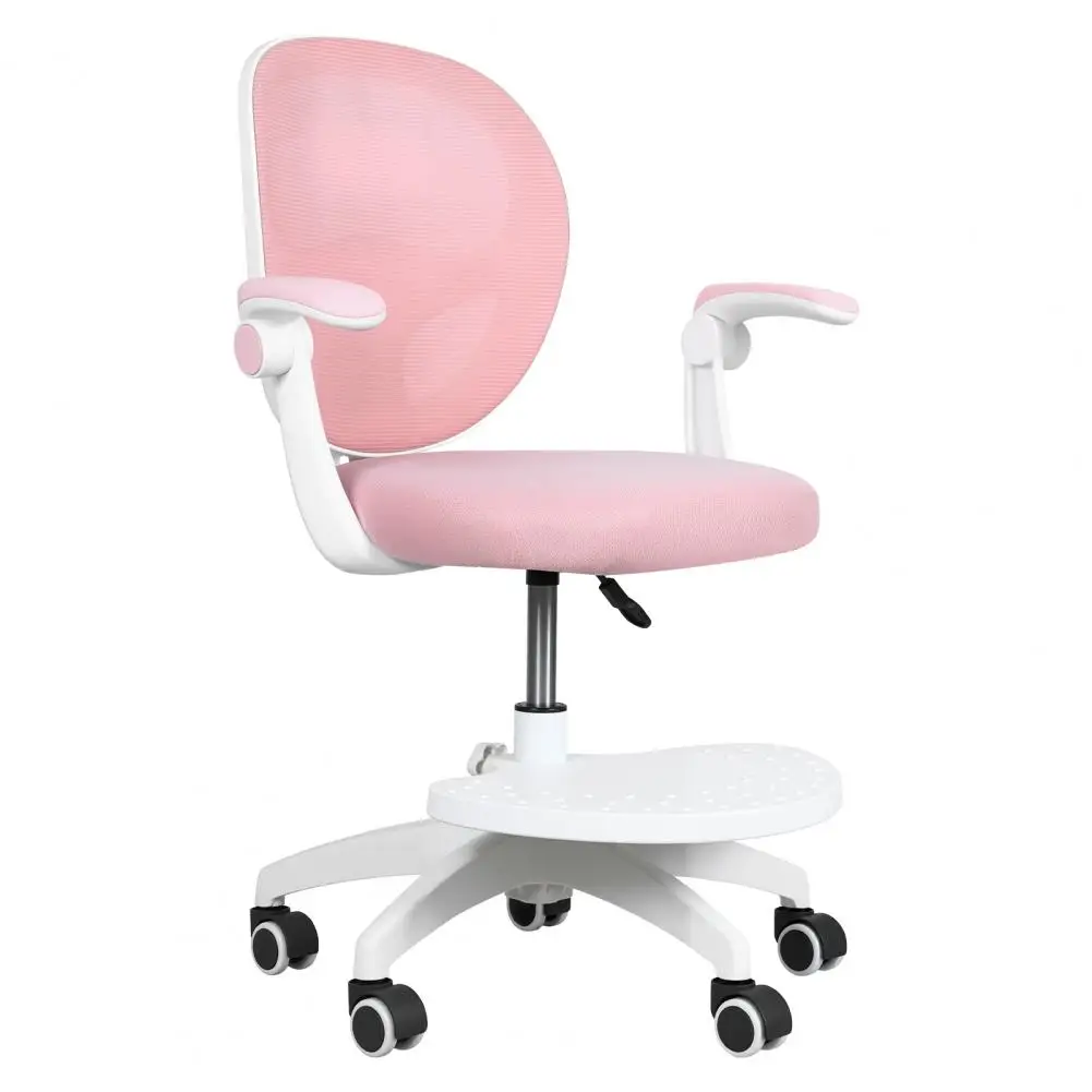 

Children Study Chair Adjustable Footrest Flip Arm Kids Computer Desk Chair 360 Swivel Mesh Home Learning Room