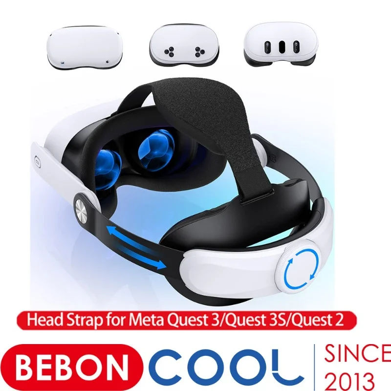 BEBONCOOL メタクエスト 2/3/3S VR エリートストラップ用高度な調節可能なヘッドストラップ – 精密フィット、快適なデザイン、クイックリリースヒンジ