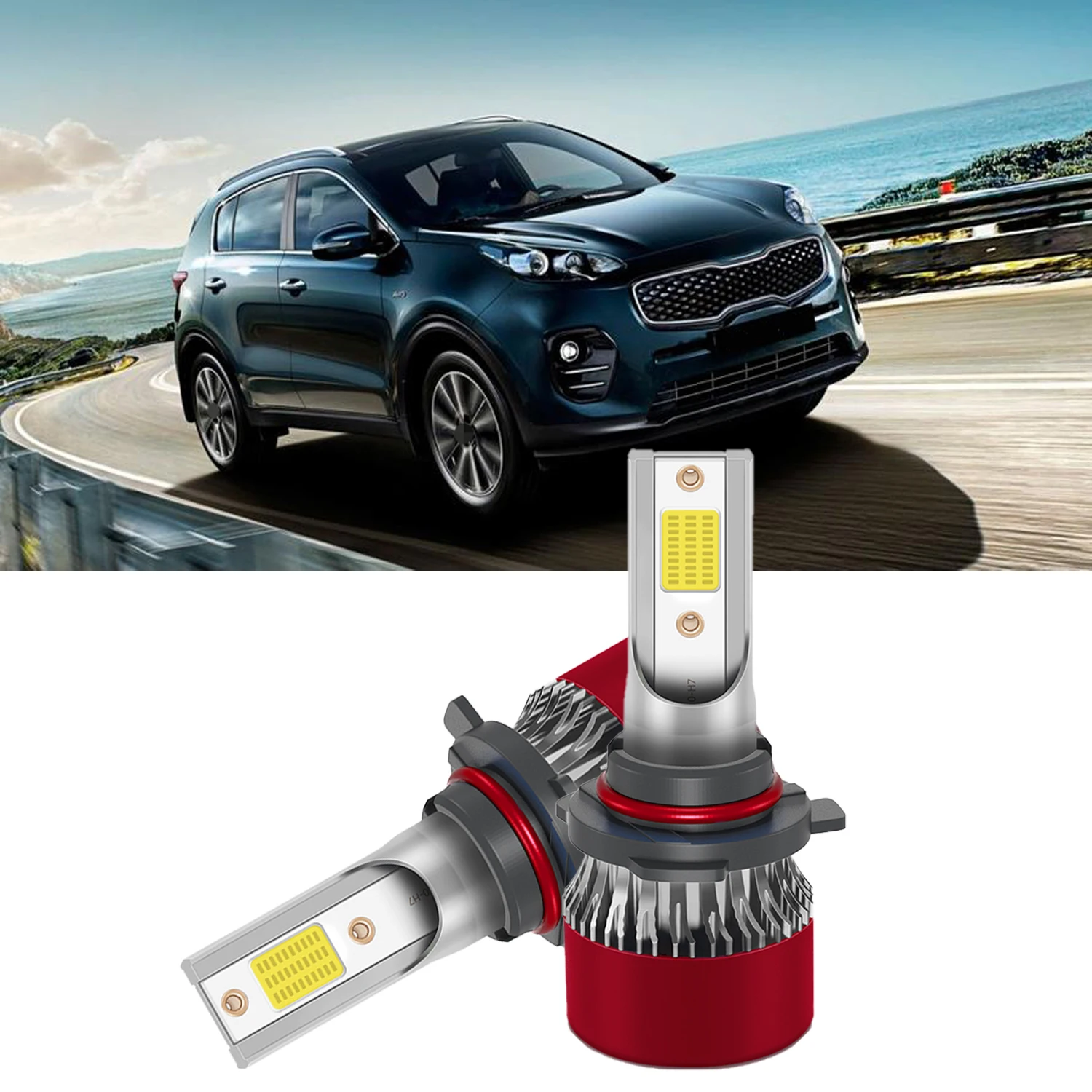 18000LM 9006 Car Led Headlight Bulb Turbo Fan Led Lights For Car 1:1 Size CANBUS Error Free Brightness 6000K White COB Chips HB4 Light Bulb Car Headlamps