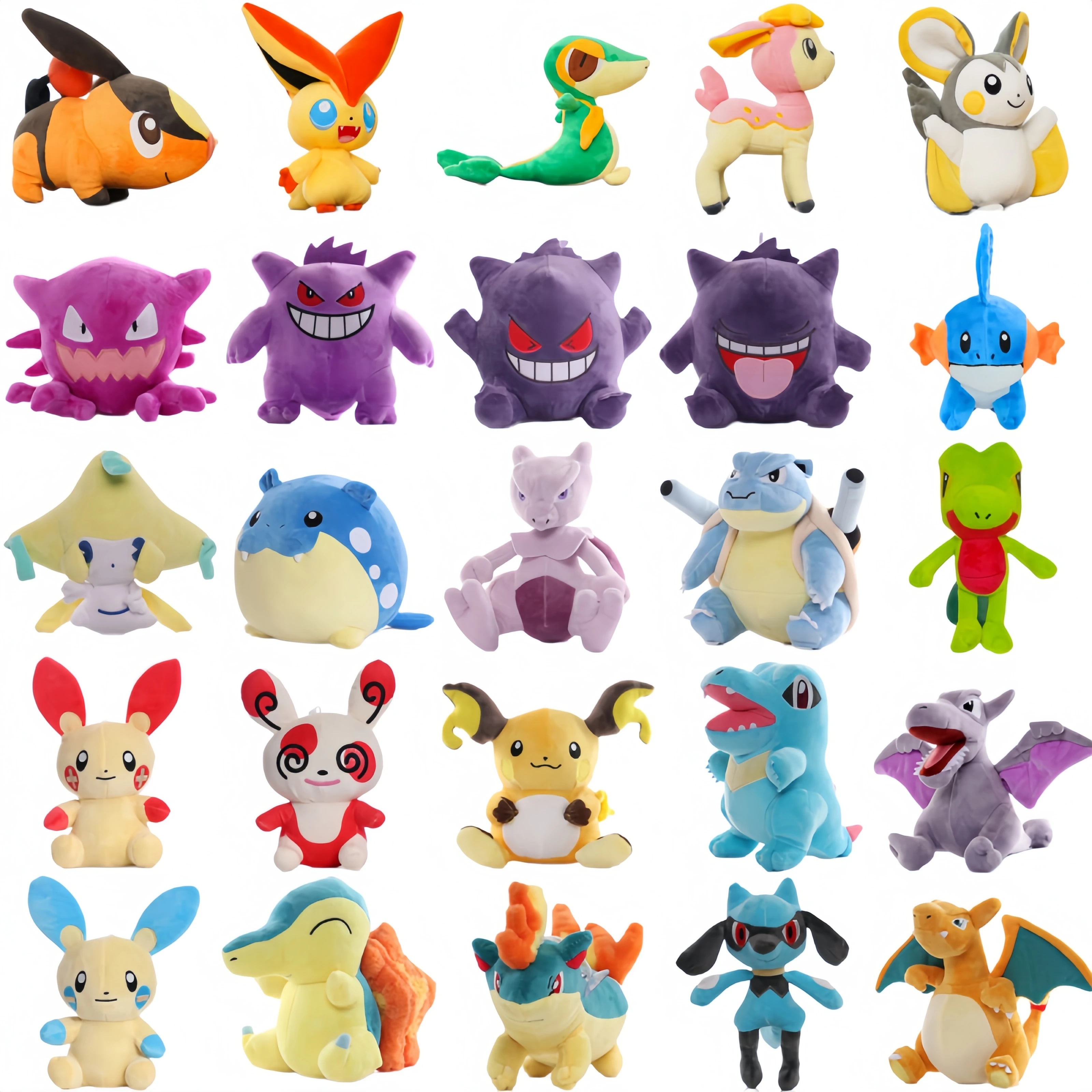 

Pokemon Plush Toys Victini PelucheTepig Deerling Nivy Emolga Oshawott Stuffed Peluche Quilava Cyndaquil Jirachi Doll Room Decor