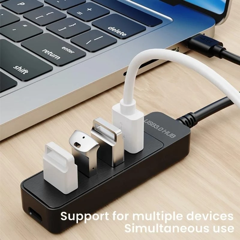 محول USB3.0 محول 4 منفذ توسيع بيانات السرعة السريعة للكمبيوتر Office كمبيوتر محطة إرساء عالية الكفاءة