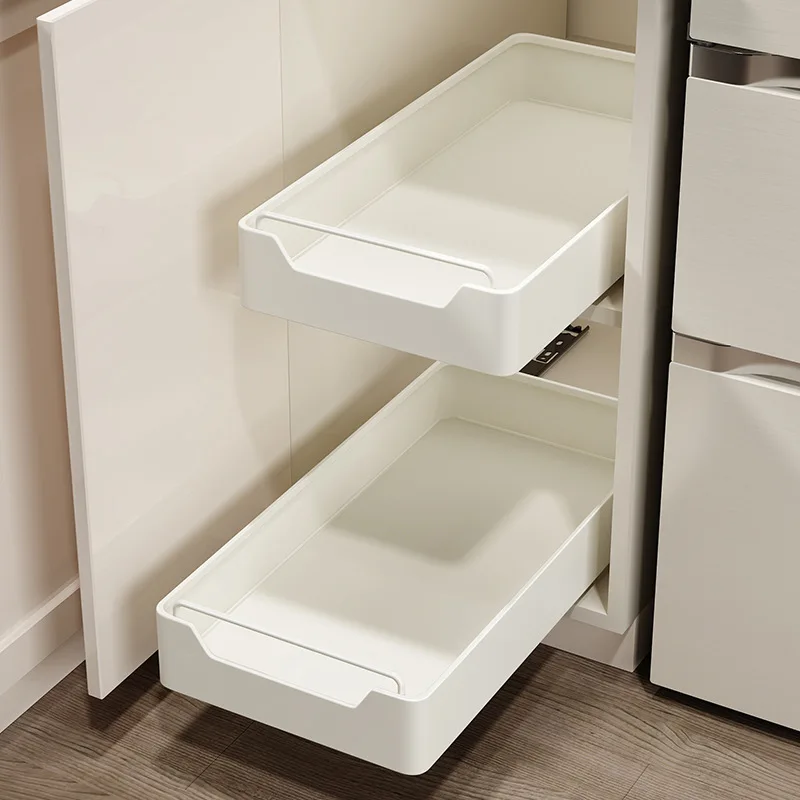 Under Sink Pull Out Drawer Organizer,No Drill Kitchen Cabinet Storage Rack, Sliding Shelves for Kitchen Bathroom Spice Rack