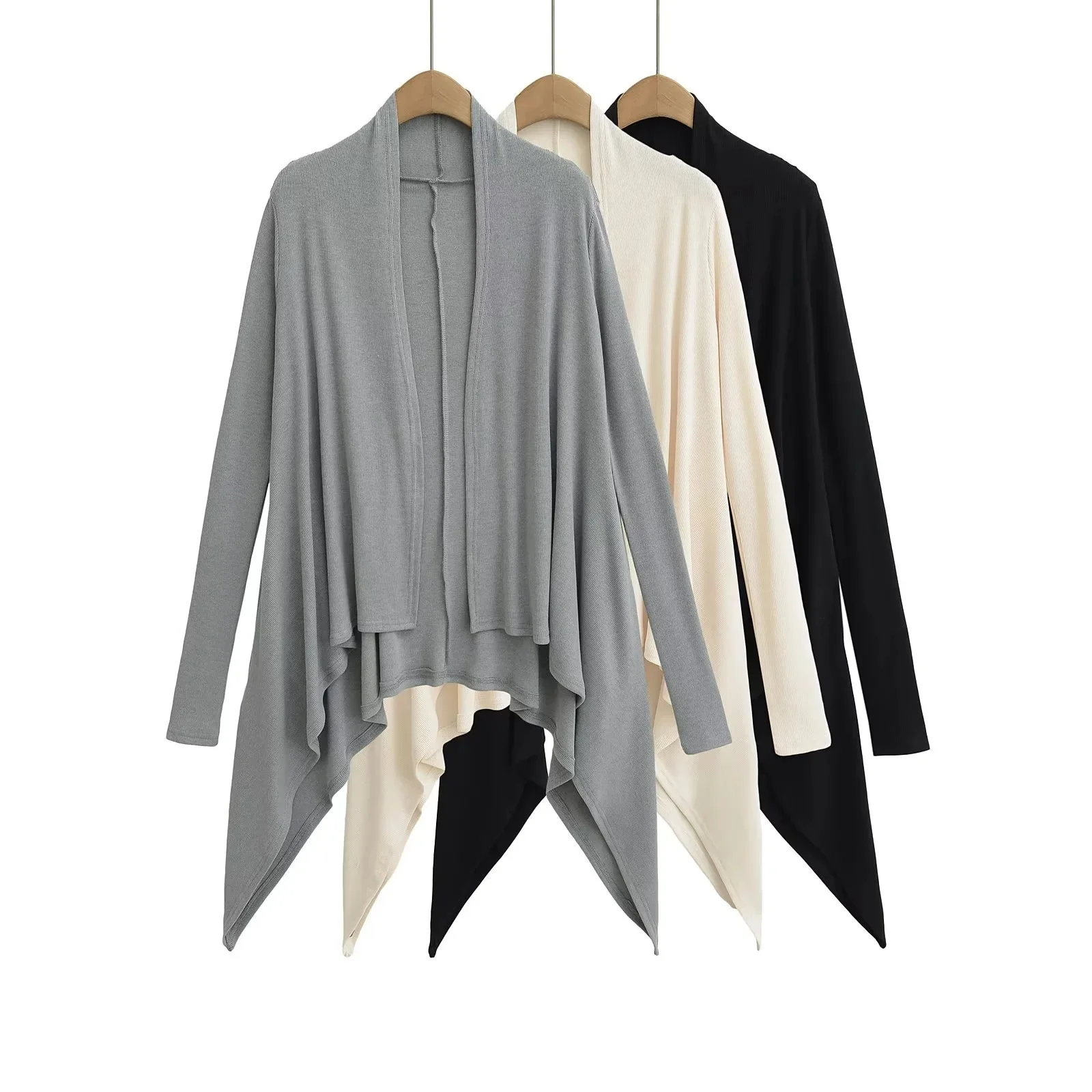 

Women's Irregular Hem Knitted Cardigan Loose Long Summer Top Thin Design Sense Sunscreen Blouse Fashionable Open Cardigan