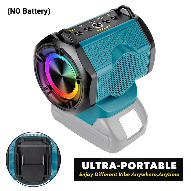 

Портативный Bluetooth-динамик для Makita 18 В, литиевый аккумулятор, плеер, усилитель громкоговорителя с зарядкой через USB Type-C для кемпинга