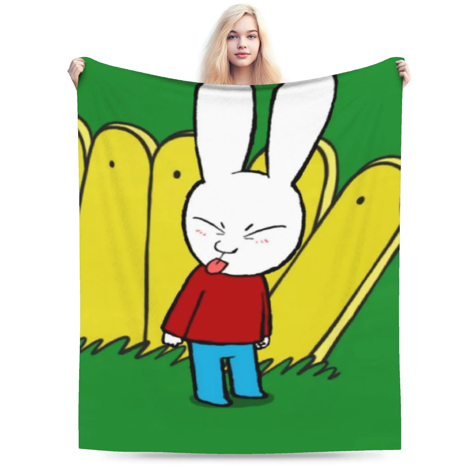 S-Simon Super Rabbit Blankets Kids Adults  Flannel Throw Blanket For Bedroom Warm Custom Quality Bedspread Gift
