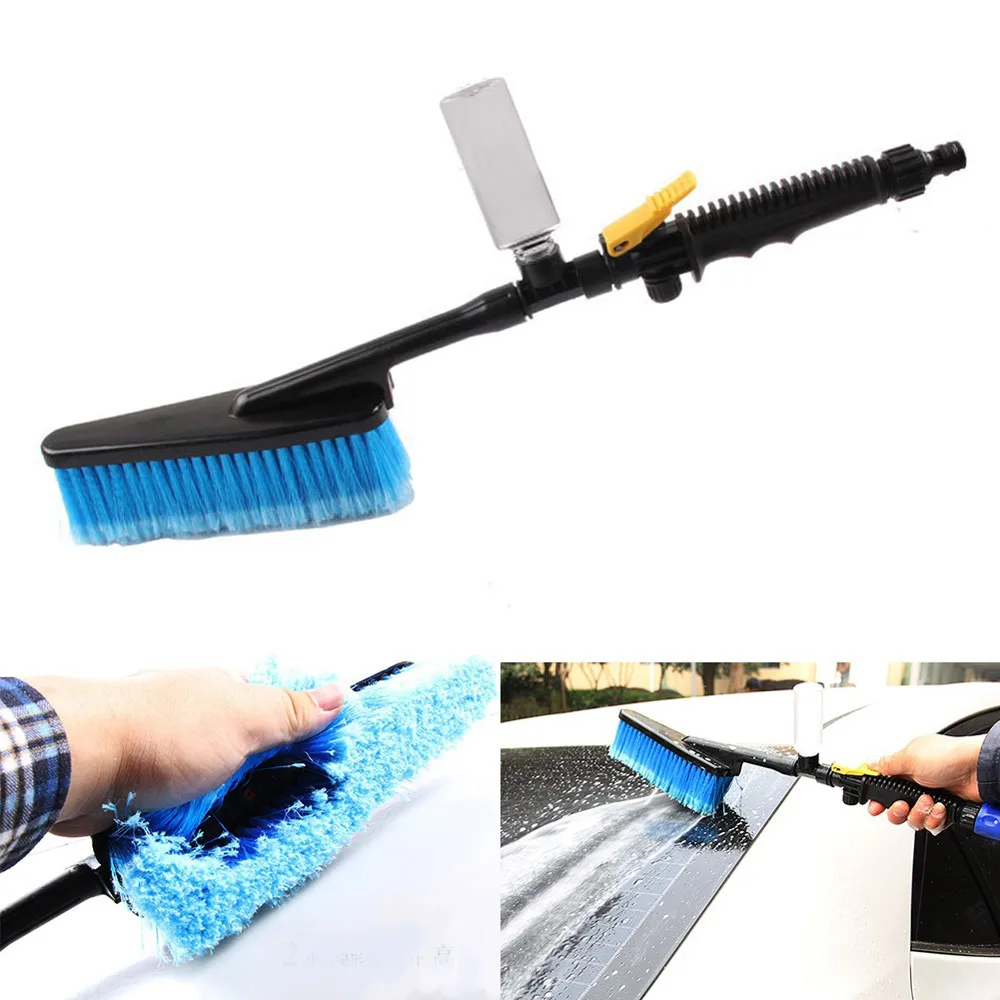 Car Wash Brush Water Spray Car Wash Brush Hose Adapter Vehicle Truck Cleaning Water Spray Nozzle Car Care