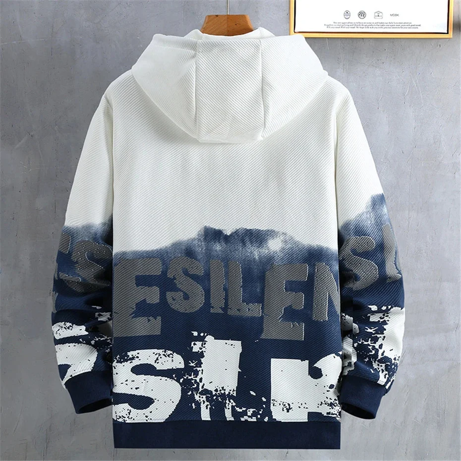 Mens Hoodies Plus Size 10XL Hooded Sweatshirt Spring Autumn Print Hoodie Male Big Pullover Loose