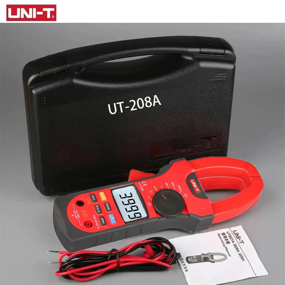 UNI-T UT208A True RMS Digital Clamp Meter 1000A AC DC Current Voltage Capacitance Frequency Temperature Duty Cycle Multimeter In