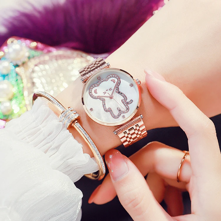 Rose Gold Watch Women Quartz Wristwatch Luxury Stainless Steel Band Watches Ladies New Clock Girls Fashion Elegant Diamond Reloj