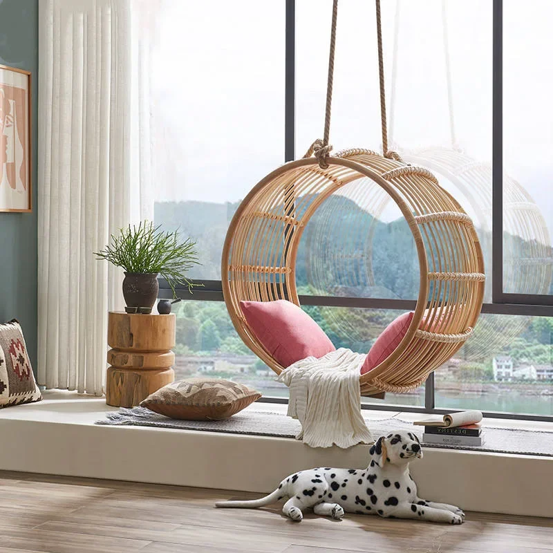 Outdoor Terrace Rattan Hanging Chair Courtyard Homestay Hanging Basket Indoor Balcony Home Lazy Hanging Chair Swing