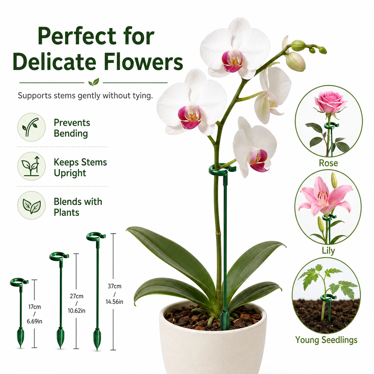 5-30Pcs Plastic Plant Supports , Reusable Flower Stand Holder Stakes Garden Trellis Climbing Vine Cage Frame Fixing Tool Supplie