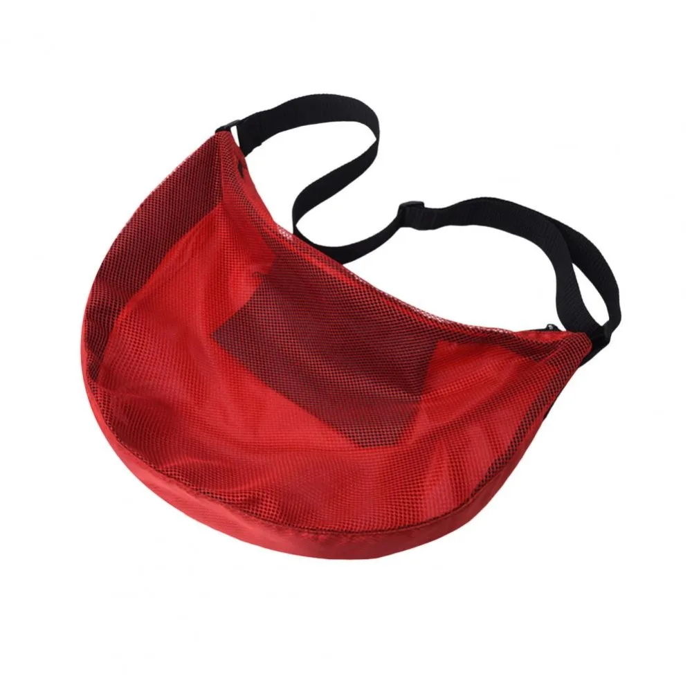 

Adjustable Basketball Mesh Bag Oxford Cloth Zipper Pocket Crossbody Ball Bag Single Shoulder Handbag Soccer Storage Case
