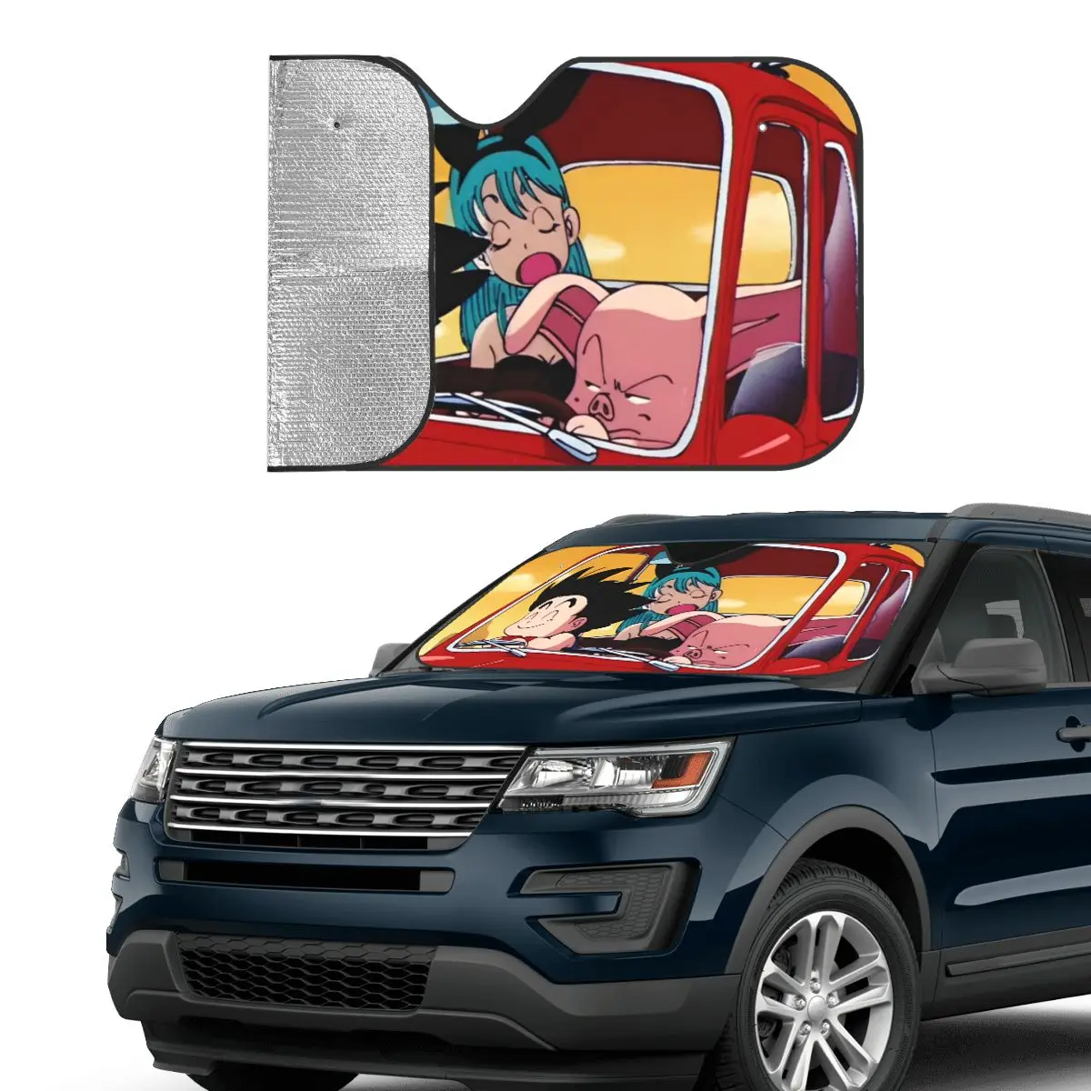 لعبة دراغون بول القيادة جوكو الزجاج الأمامي ظلة غطاء قابل للطي الجبهة كتلة نافذة 76x140 سنتيمتر ظلة قناع سيارة يغطي #2