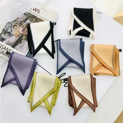 Spring/Summer Solid Color Outing Leisure Imitation Silk Ribbon For Women Shirt Paired With Scarf Classic Versatile Neckerchief