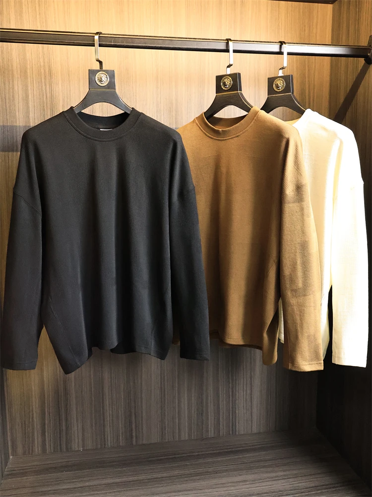 

Мужской вязаный свитшот в стиле ретро с длинными рукавами, свободного кроя, с круглым вырезом, удобный, осенний, повседневный, модный