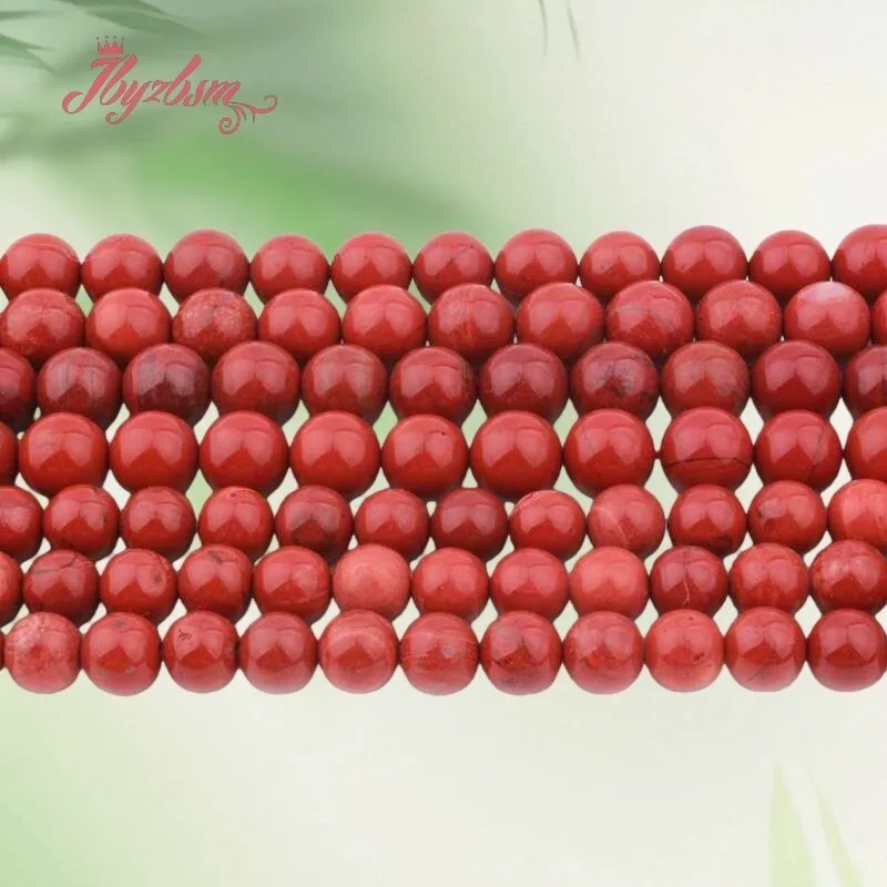 

6/8/10mm Natural Smooth Jasper Round Stone Beads Spacer Strand 15 Inches For Necklace Bracelets Jewelry Making DIY Loose Beads