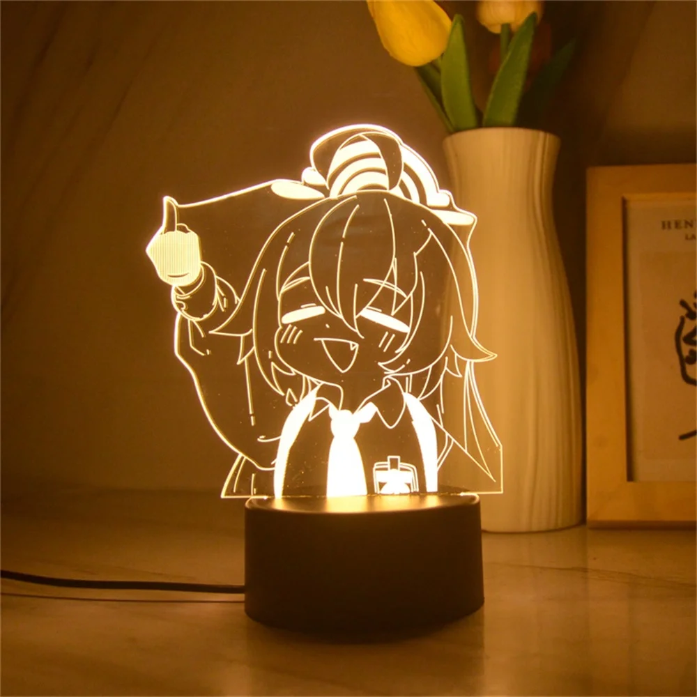 Anime Peripheral 3D Night Light 3/7/16 Colors Cartoon Girls Nightlight for Girls E-sports Game Atmosphere Light Birthday Gift