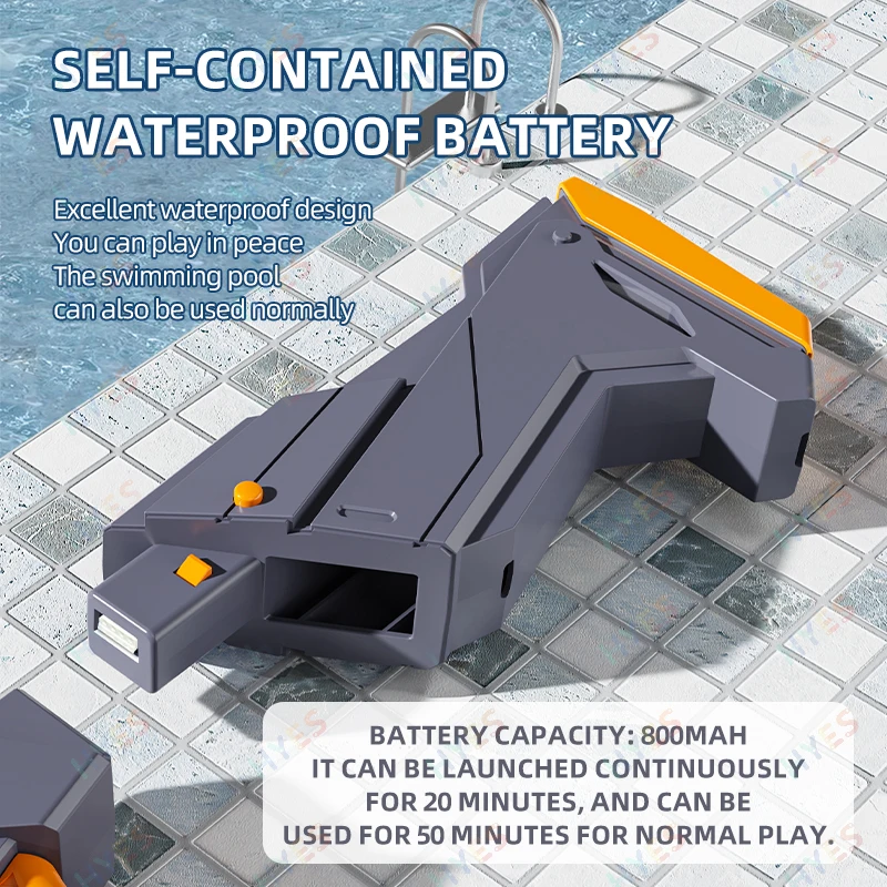 Pistola de água de absorção elétrica, lançamento manual, brinquedo divertido, verão ao ar livre, luta de praia, brinquedos para adultos e crianças, 3 em 1, novo