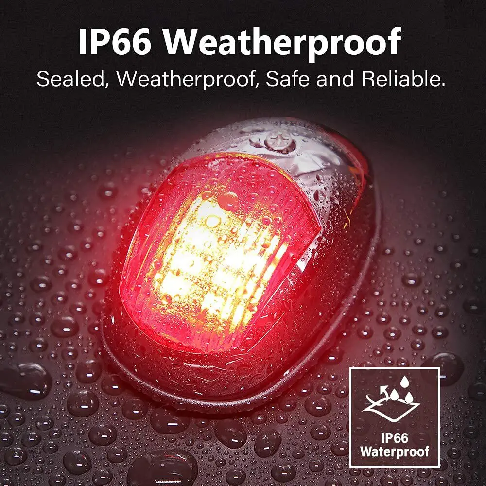 2 قطعة LED ضوء الملاحة مقاوم للماء البحرية السبر ضوء الملاحة ضوء الأحمر والأخضر البحرية ضوء 10-30 فولت #4