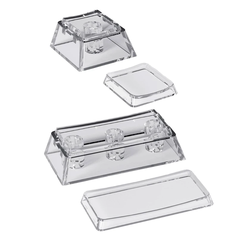 K3NB Transparency Keycaps X Stem Wide Compatibility 1U 2U Standard Size Enhances Light Diffusions and Typing