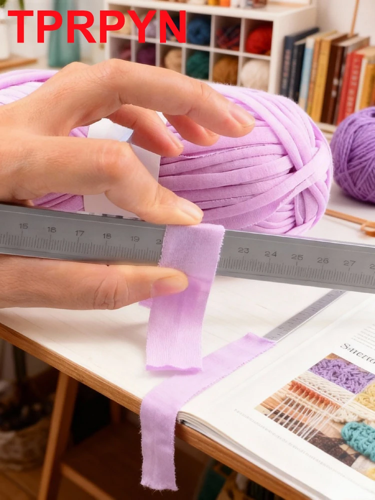 100g/pc Crocheting T Shirt Thick Soft Cloth Yarn for Hand Knitting Crochet Line Woven Handbag Blanket Thick Yarn Flat thread