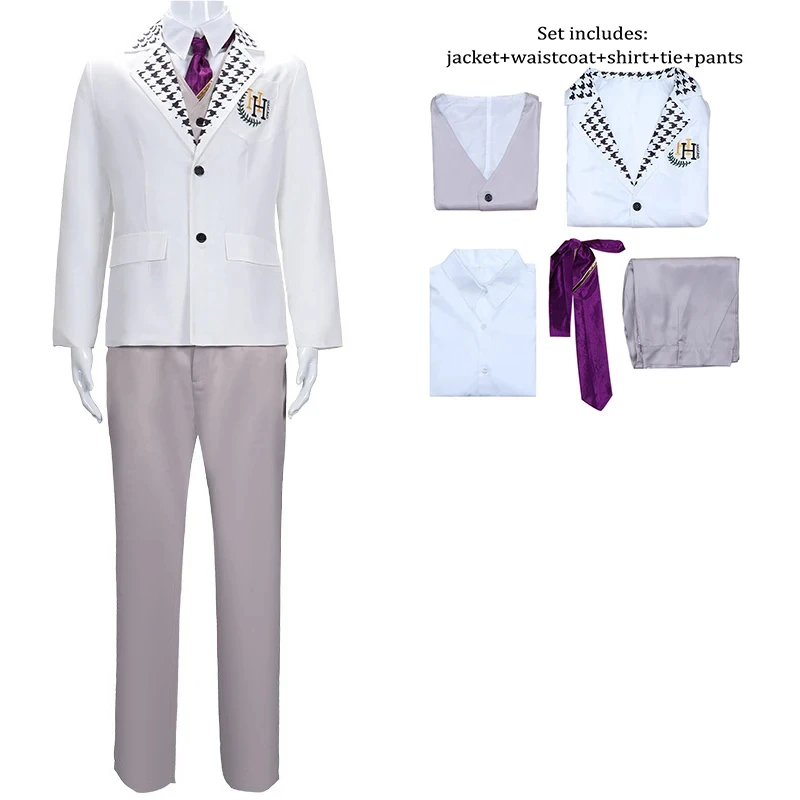 Anime BLUE LOCK Cosplay Reo Mikage Cosplay Costume Episode Nagi DK School Uniform Reo Mikage Wig Halloween White Suit Man Woman