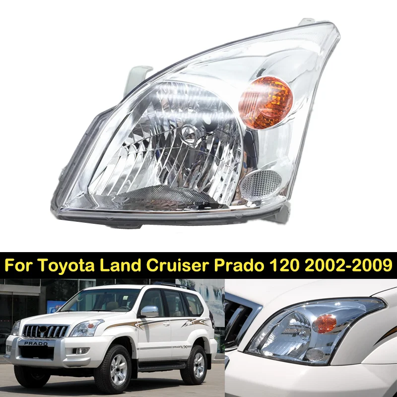 DECHO For Toyota Land Cruiser Prado 120 2002 03 04 05 06 07-2009 Headlight Front bumper headlight headlamp head light head lamp