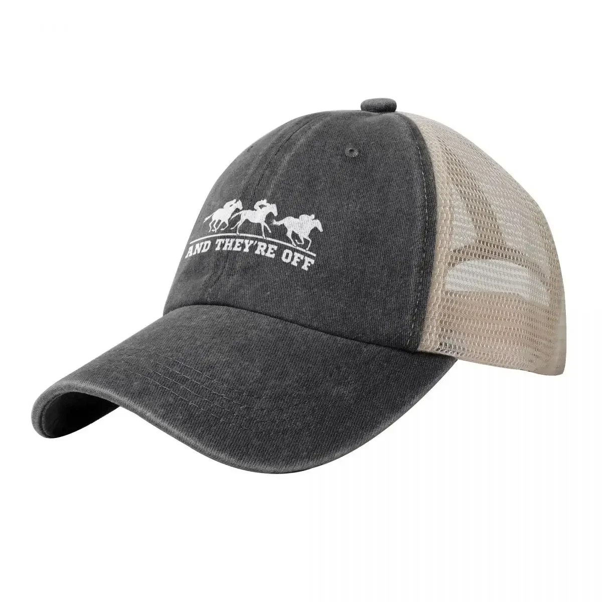 Horse Racing And They're Off Cowboy Mesh Baseball Cap Hood New In The Hat foam party Hat Golf Hat Trucker Hats For Men Women's