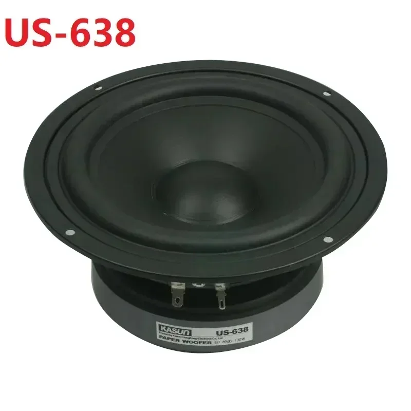 1 Piece Original KASUN US-638/TS-632 6.5'' Home Audio DIY Midoofer Speaker Driver Black PP Cone 8ohm/110-130W D167/D178mm