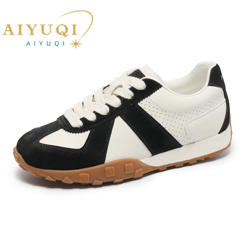 

AIYUQI Forrest Gump Shoes Female 2024 New Lace up Women's Sneakers Fashion Real Leather Women's Moral Training Shoes