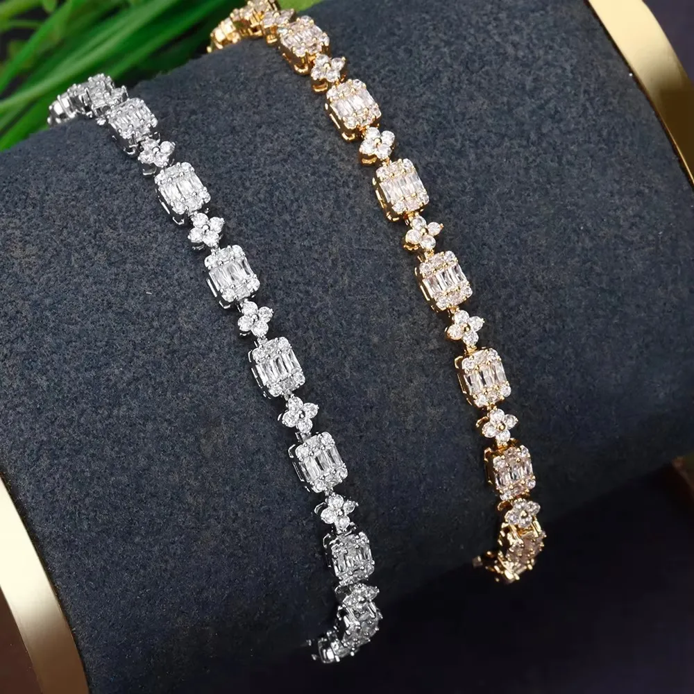 

JEWEL Роскошный браслет с кубическим цирконием, ювелирные изделия с цирконием для женщин, свадебный браслет с кристаллами кубического циркона, Дубай, свадебные украшения, подарок на день рождения