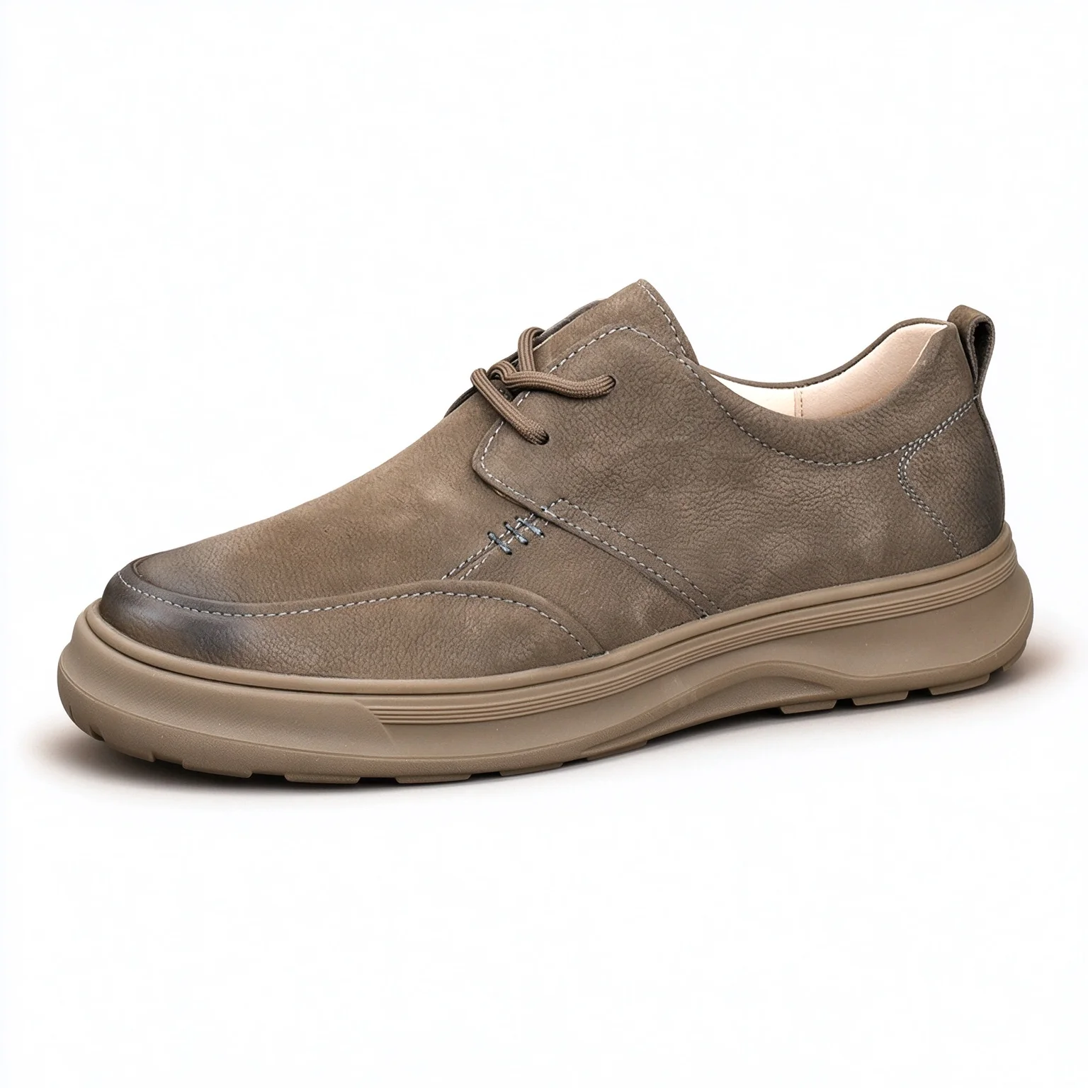 Wholesale Spring New Men Retro Genuine Leather Causal Shoes Low Top Dress Shoes Soft Sole Comfortable Daily Walking Shoes