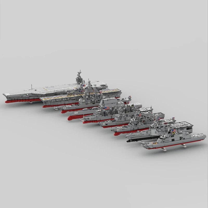 Exquisite new MOC building block model for US military aircraft carrier battle group technology modularfestival toy DIY set