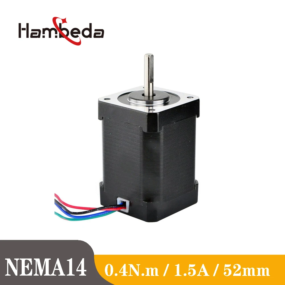 High Torque Free Shipping 35 Stepper Motor 1.8°/0.4N.m/1.5A/52mm NEMA14 Hybrid  4-wires 2-phase Stepping Motor