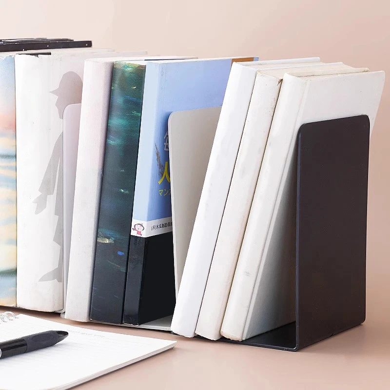 Organizador de escritorio sujetalibros de escritorio en forma de L soporte de libros de exhibición duradero estante de soporte de libros INS Simple