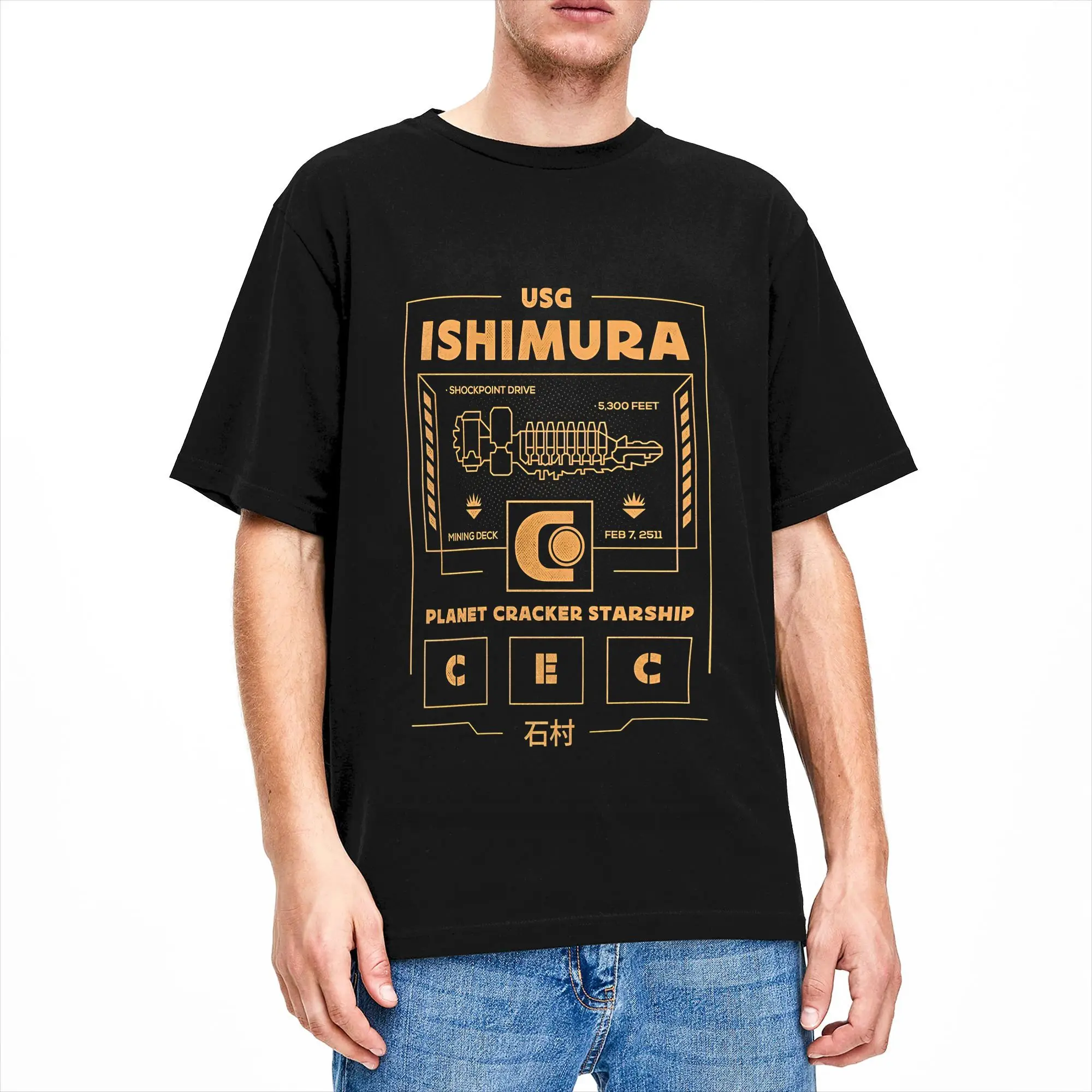 Dead Space Planet Cracker Ishimura T-Shirts Men Women  Crazy 100% Cotton Tee Shirt Crew Neck Short Sleeve T Shirts 6XL Tops