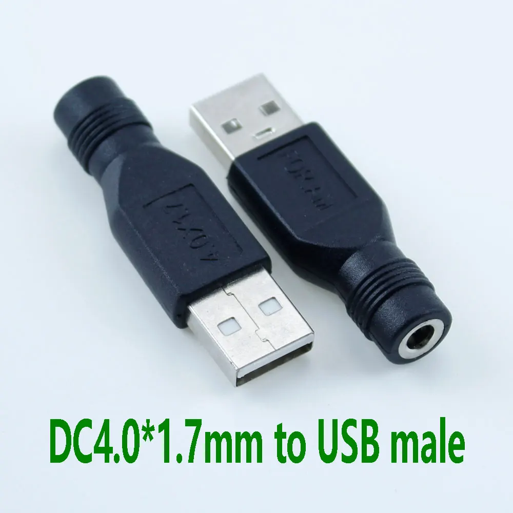 USB para DC Adaptador Feminino, macho para fêmea, 4.0*1.7/3.5*1.35mm, 4017/35135, 1PC